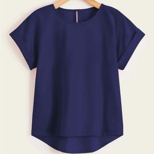 Shein 1X Navy Blue Blouse